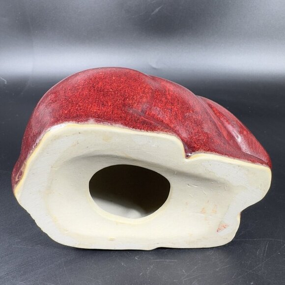 Contemporary Ceramic Bunny Rabbit Figurine Decorative Figure Red Big Eyes Bunny - Picture 6 of 9